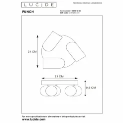 Luminaires Lucide Spots Et Projecteurs|Plafonnier Lucide PUNCH Noir, 3 lumières