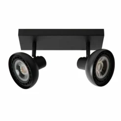 Luminaires Lucide Spots Et Projecteurs|Plafonnier Lucide SENSAS Noir, 2 lumières