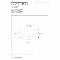 Luminaires Lucide Plafonniers|Plafonnier Lucide SHARAN Noir, 1 lumière