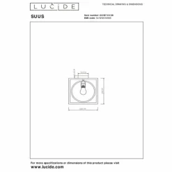 Luminaires Lucide Plafonniers|Plafonnier Lucide SUUS Noir, 1 lumière
