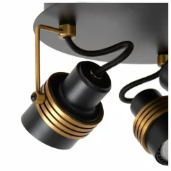 Luminaires Lucide Plafonniers|Plafonnier Lucide TUNDRAN Noir, 3 lumières