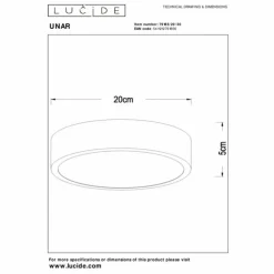 Luminaires Lucide Éclairage Led|Plafonnier Lucide UNAR LED Noir, 1 lumière