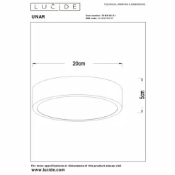 Luminaires Lucide Éclairage Led|Plafonnier Lucide UNAR LED Blanc, 1 lumière