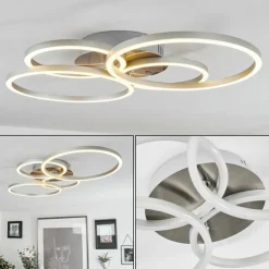 Luminaires Globo Lighting Éclairage Led|Plafonnier Malanje LED Nickel mat, 4 lumières