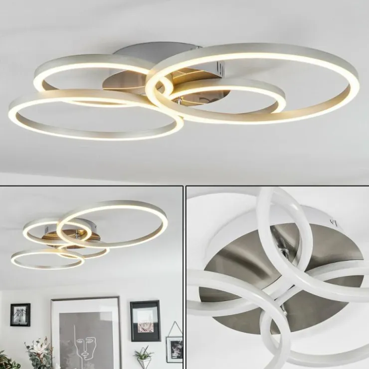 Luminaires Globo Lighting Éclairage Led|Plafonnier Malanje LED Nickel mat, 4 lumières