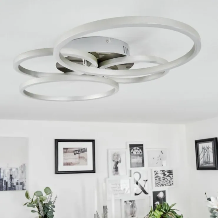 Luminaires Globo Lighting Éclairage Led|Plafonnier Malanje LED Nickel mat, 4 lumières