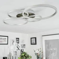Luminaires Globo Lighting Éclairage Led|Plafonnier Malanje LED Nickel mat, 4 lumières