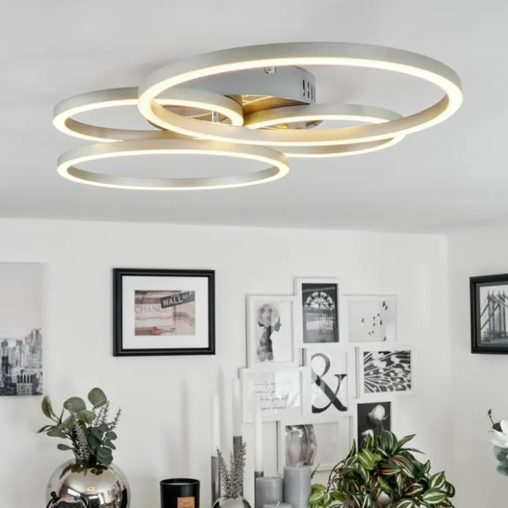 Luminaires Globo Lighting Éclairage Led|Plafonnier Malanje LED Nickel mat, 4 lumières