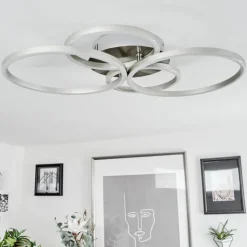 Luminaires Globo Lighting Éclairage Led|Plafonnier Malanje LED Nickel mat, 4 lumières
