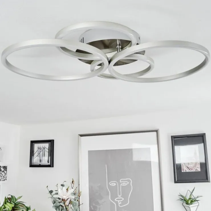 Luminaires Globo Lighting Éclairage Led|Plafonnier Malanje LED Nickel mat, 4 lumières