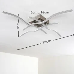 hofstein Éclairage Led|Plafonnier Mapleton LED Nickel mat, 4 lumières