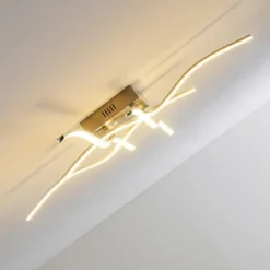 hofstein Éclairage Led|Plafonnier Mapleton LED Nickel mat, 4 lumières