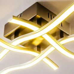 hofstein Éclairage Led|Plafonnier Mapleton LED Nickel mat, 4 lumières