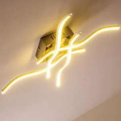 hofstein Éclairage Led|Plafonnier Mapleton LED Nickel mat, 4 lumières