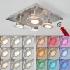 hofstein Éclairage Led|Plafonnier Marsen LED Nickel mat, 4 lumières, Télécommandes, Changeur de couleurs