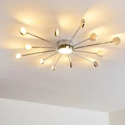 hofstein Éclairage Led|Plafonnier Mirror LED Chrome, 1 lumière, Télécommandes