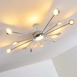 hofstein Éclairage Led|Plafonnier Mirror LED Chrome, 1 lumière, Télécommandes