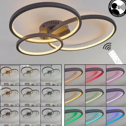 Plafonnier Moemoto LED Anthracite, 1 lumière, Télécommandes