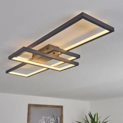 Plafonnier Momahaki LED Anthracite, 1 lumière, Télécommandes