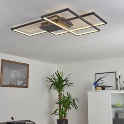 Plafonnier Momahaki LED Anthracite, 1 lumière, Télécommandes