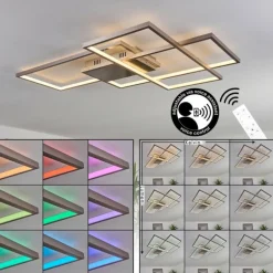Plafonnier Momahaki LED Chrome, 1 lumière, Télécommandes