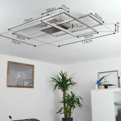 Plafonnier Momahaki LED Chrome, 1 lumière, Télécommandes