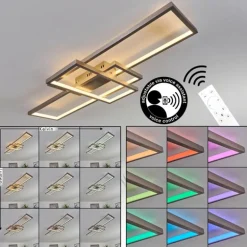 Plafonnier Momahaki LED Nickel mat, 1 lumière, Télécommandes