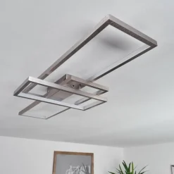 Plafonnier Momahaki LED Nickel mat, 1 lumière, Télécommandes