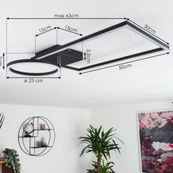 Lampe Éclairage Led|Plafonnier Moya LED Noir, 1 lumière