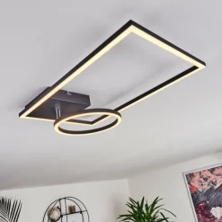 Lampe Éclairage Led|Plafonnier Moya LED Noir, 1 lumière
