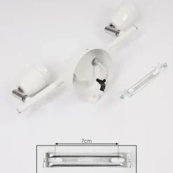 hofstein Spots Et Projecteurs|Plafonnier Musland Chrome, Blanc, 2 lumières