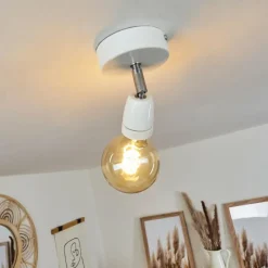 hofstein Spots Et Projecteurs|Plafonnier Musland Chrome, Blanc, 1 lumière