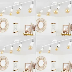 hofstein Spots Et Projecteurs|Plafonnier Musland Chrome, Blanc, 4 lumières