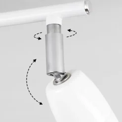 hofstein Spots Et Projecteurs|Plafonnier Musland Chrome, Blanc, 4 lumières