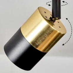 hofstein Spots Et Projecteurs|Plafonnier Neftenbach Laiton, Noir, 2 lumières