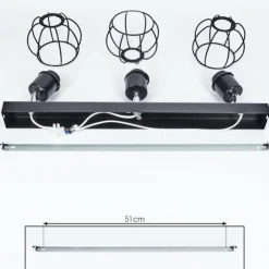 hofstein Spots Et Projecteurs|Plafonnier Orkanger Noir, 3 lumières