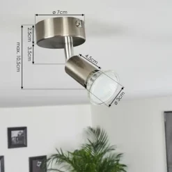 hofstein Éclairage Led|Plafonnier Oula LED Nickel mat, 1 lumière