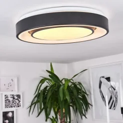 hofstein Éclairage Led|Plafonnier Page LED Noir, Blanc, 2 lumières, Télécommandes, Changeur de couleurs