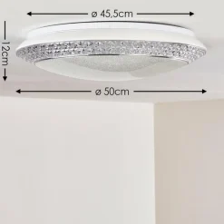 hofstein Éclairage Led|Plafonnier Parrita LED Blanc, 1 lumière, Télécommandes, Changeur de couleurs