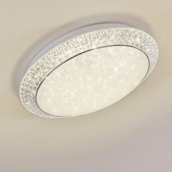 hofstein Éclairage Led|Plafonnier Parrita LED Blanc, 1 lumière, Télécommandes, Changeur de couleurs