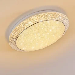 hofstein Éclairage Led|Plafonnier Parrita LED Blanc, 1 lumière, Télécommandes, Changeur de couleurs