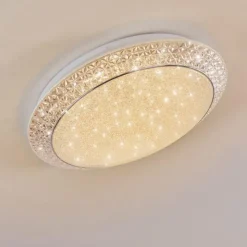 hofstein Éclairage Led|Plafonnier Parrita LED Blanc, 1 lumière, Télécommandes, Changeur de couleurs