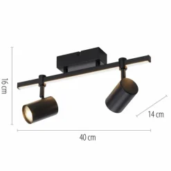 Luminaires Paul Neuhaus Spots Et Projecteurs|Plafonnier Paul Neuhaus BARIK LED Noir, 2 lumières