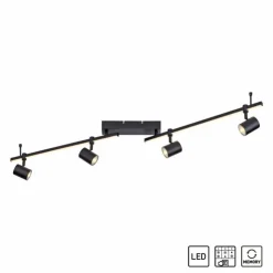 Luminaires Paul Neuhaus Éclairage Led|Plafonnier Paul Neuhaus BARIK LED Noir, 4 lumières