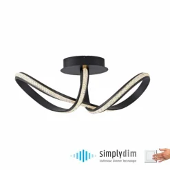 Luminaires Paul Neuhaus Éclairage Led|Plafonnier Paul Neuhaus BRILLA LED Noir, 1 lumière
