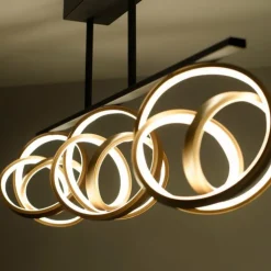 Luminaires Paul Neuhaus Éclairage Led|Plafonnier Paul Neuhaus LOOP LED Laiton, Noir, 3 lumières, Télécommandes