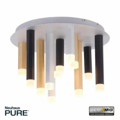 Luminaires Paul Neuhaus Éclairage Led|Plafonnier Paul Neuhaus PURE-GEMIN LED Aluminium, Noir, 12 lumières
