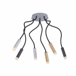 Luminaires Paul Neuhaus Éclairage Led|Plafonnier Paul Neuhaus PURE-GEMIN LED Aluminium, Laiton, Noir, 6 lumières