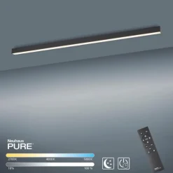 Luminaires Paul Neuhaus Éclairage Led|Plafonnier Paul Neuhaus PURE-LINES LED Anthracite, 1 lumière, Télécommandes