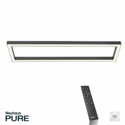 Luminaires Paul Neuhaus Éclairage Led|Plafonnier Paul Neuhaus PURE-LINES LED Anthracite, 1 lumière, Télécommandes